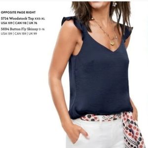 Cabi 5728 Handy Cami Navy Blue Tank Top EUC